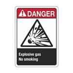 Danger Explosive Gas No Smoking Sign